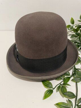 Stetson Mens Vintage Brown Felt Fedora Hat Size7 1/4 With Satin Lining